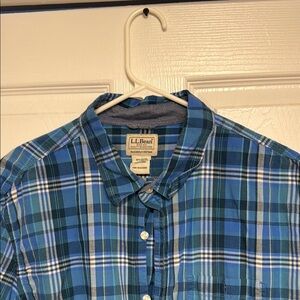 L.L. Bean Men's Blue Plaid Shirt